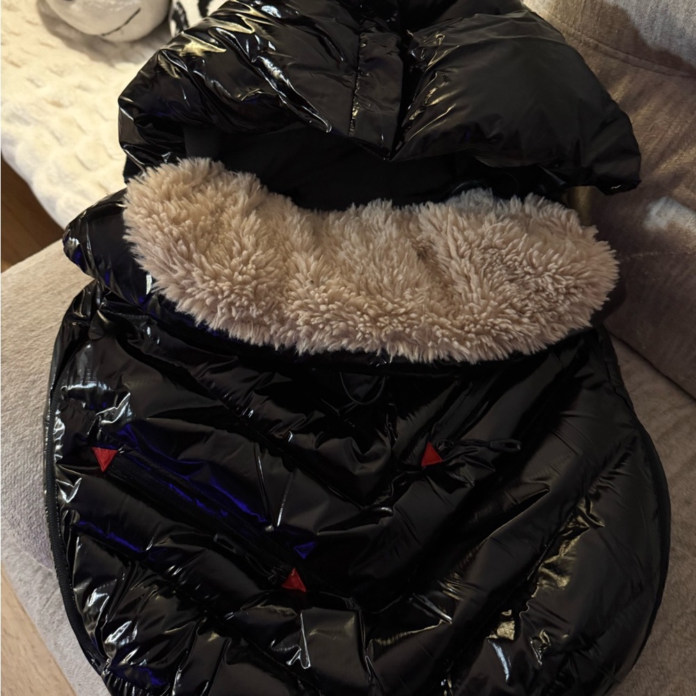 Kids Black Puffer Jacket with Faux Fur Lining